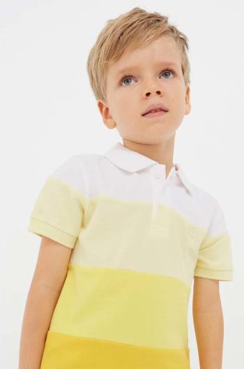 Detská bavlenná polokošeľa Mayoral žltá farba, vzorovaný