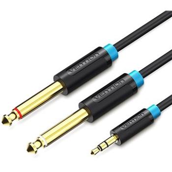 Vention 3,5 mm Male to 2× 6,3 mm Male Audio Cable 2 m Black (BACBH)