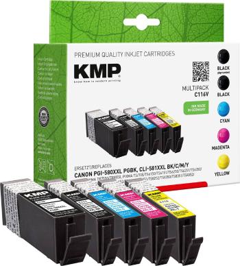 KMP Ink set náhradný Canon PGI-580 XXL, CLI-581 XXL kompatibilná  čierna, foto čierna, zelenomodrá, purpurová, žltá C116