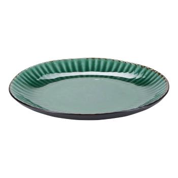 Zelený kameninový tanier Bahne & CO Birch, ø 21,5 cm