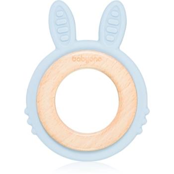 BabyOno Wooden & Silicone Teether hryzadielko Bunny 1 ks