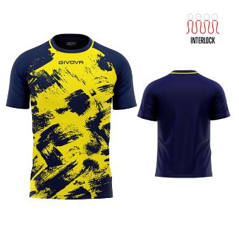 SHIRT ART INTERLOCK M/C GIALLO/BLU Tg. 3XL