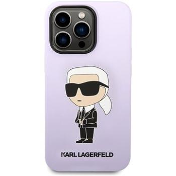 Karl Lagerfeld Liquid Silicone Ikonik NFT Zadný Kryt pre iPhone 14 Pro Purple (KLHCP14LSNIKBCU)