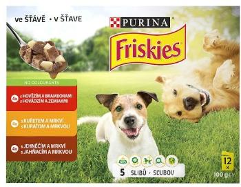 FRISKIES ADULT Dog Multipack 6(12x100g) - hovädzie/kura/jahňacie v šťave