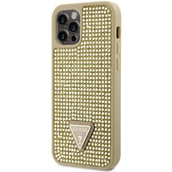 Guess Rhinestones Triangle Metal logo kryt pre iPhone 12 / 12 Pro Gold (GUHCP12MHDGTPD)