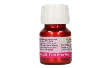 Jedlá červená metalická potravinárska farba Metallic Food Paint Red - 30 ml - FunCakes