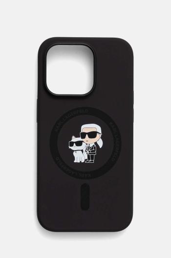 Puzdro na mobil Karl Lagerfeld iPhone 14 Pro 6.1 čierna farba, KLHMP14LSCMKCRHK