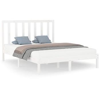 Rám postele biely masívne drevo 140 × 200 cm, 3106769