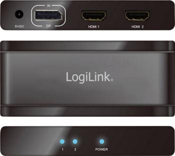 LogiLink  2 porty DisplayPort splitter  3840 x 2160 Pixel čierna