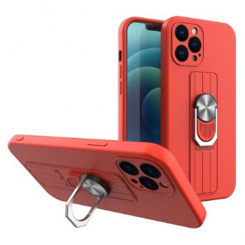 MG Ring silikónový kryt na iPhone 12 Pro, červený