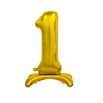 Balónik fóliový číslica zlatá na podstavci, 74 cm – 1 (5902973129502)