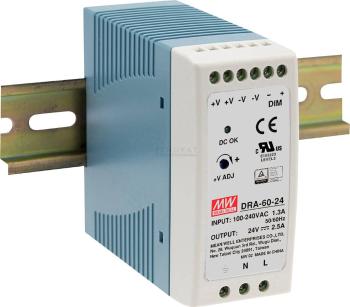 Mean Well DRA-60-12 sieťový zdroj na montážnu lištu (DIN lištu)  12 V/DC 5 A 60 W 1 x