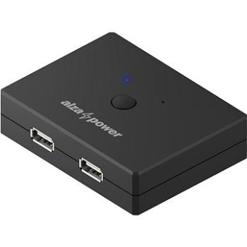 AlzaPower USB 2.0 2 In 2 Out KVM Switch Selector čierny (APW-KVM2IN2B)