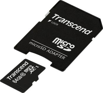 Transcend Premium pamäťová karta micro SDXC 64 GB Class 10, UHS-I vr. SD adaptéru