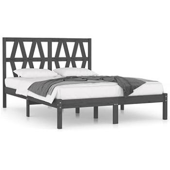 Rám postele sivý masívna borovica 140 × 190 cm, 3103980