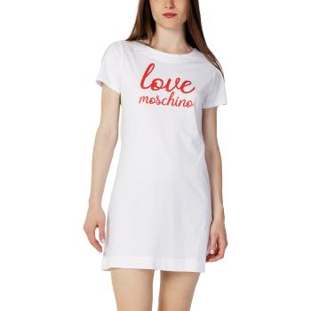 Love Moschino  STAMPA LOGO W 5 929 27 M 4405  Krátke šaty Biela