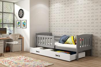 BMS Detská posteľ KUBUŠ 1 s úložným priestorom | sivá Farba: Sivá / biela, Rozmer.: 190 x 80 cm