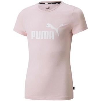 Puma  Tričká s krátkym rukávom Ess Logo Tee JR  Ružová
