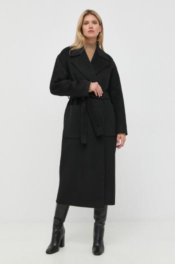 Vlnený kabát MICHAEL Michael Kors čierna farba, prechodný, bez zapínania