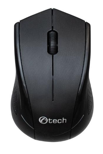 Myš C-TECH WLM-07, černá, bezdrátová, 1200DPI, 3 tlačíteka, USB nano receiver