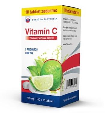 Dobré zo Slovenska Vitamín C 200 mg príchuť limetka 70 tabliet