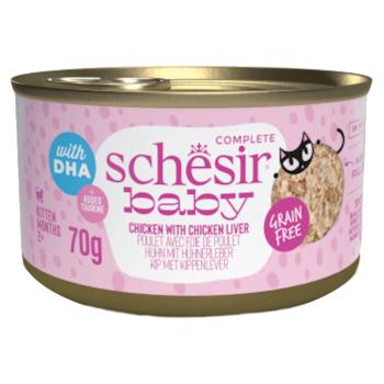 SCHESIR Kitten Wholefood konzerva pre mačiatka kura a pečeň 70 g