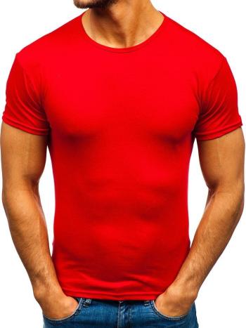 Červené pánske tričko bez potlače BOLF 0001