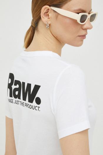 Bavlnené tričko G-Star Raw biela farba