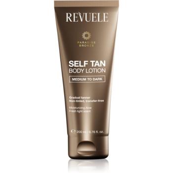 Revuele Paradise Bronze Self Tan Body Lotion samoopaľovacie mlieko pre postupné opálenie odtieň Medium To Dark 200 ml