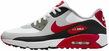 Nike Air Max 90 G Mens Golf Shoes White/Black/Photon Dust/University Red 42