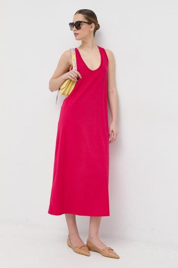 Šaty Max Mara Leisure ružová farba, midi, rovný strih