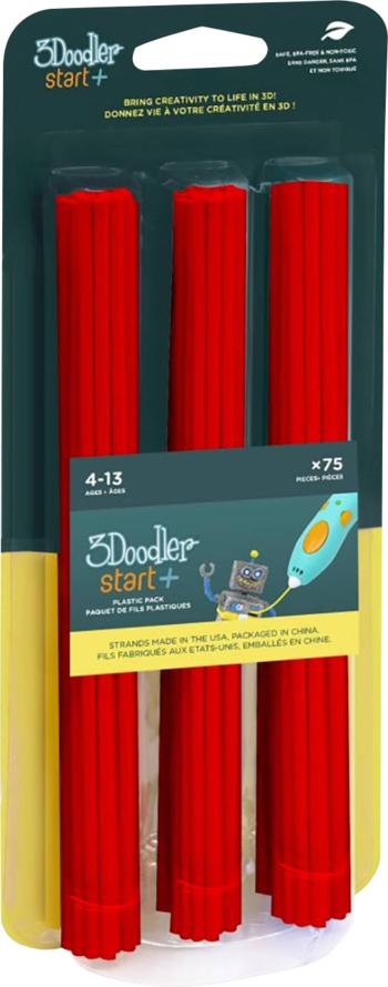 3Doodler 3DS-ECO03-RED-75 Start vlákno pre 3D tlačiarne PLA plast     červená  75 ks