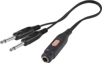 SpeaKa Professional SP-7870288  jack audio Y adaptér [2x jack zástrčka 6,35 mm - 1x jack zásuvka 6,35 mm] čierna