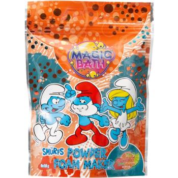 The Smurfs Magic Bath Powder Foam Maker šumivé gule do kúpeľa pre deti Lime, Orange, Strawberry 9x18 g