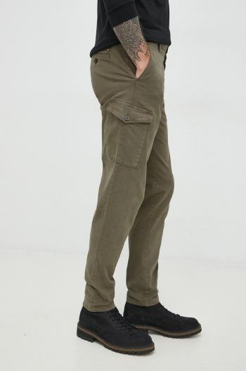 Nohavice Tommy Hilfiger pánske, zelená farba, strih cargo