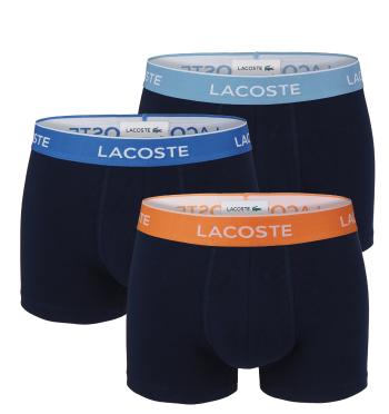 LACOSTE - boxerky 3PACK casual cotton stretch blue s farebným pásom-L (90 - 98 cm)