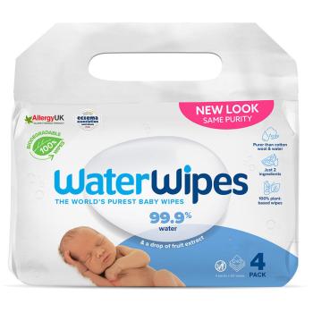 WATERWIPES 100% BIO odbúrateľné obrúsky 4 x 60 ks