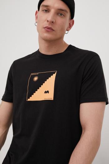 Bavlnené tričko Billabong Billabong X Wrangler čierna farba, s potlačou