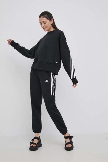 Nohavice adidas Performance HE9396 dámske, čierna farba, s nášivkou