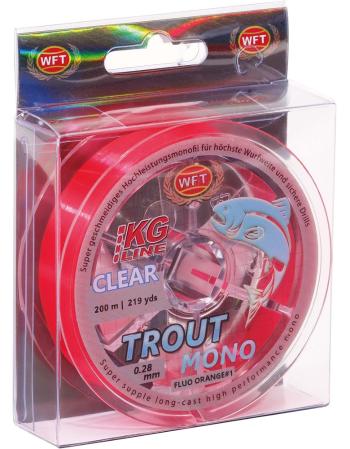 Wft vlasec trout mono clear orange 200 m - 0,22 mm 6,5 kg