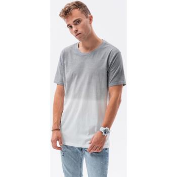 Ombre  Tričká s krátkym rukávom Pánske tričko - šedá S1624  viacfarebny