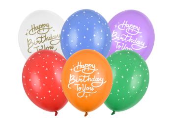 PartyDeco Latexové balóniky - Happy Birthday To You Mix 6 ks