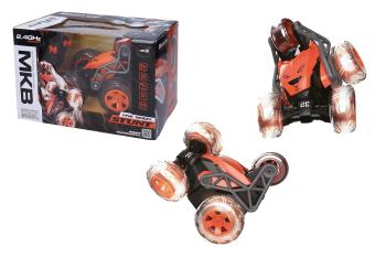 Auto rotujúce stunt RC s piatimi kolesami 18,5cm - oranžová