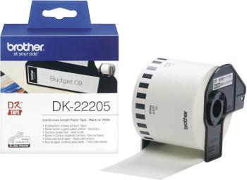 Brother DK-22205 etikety v roli 62 mm x 30.48 m papier  biela 1 ks permanentné DK22205 univerzálne etikety