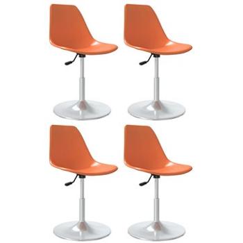 Otočné jedálenské stoličky 4 ks oranžové PP, 338282