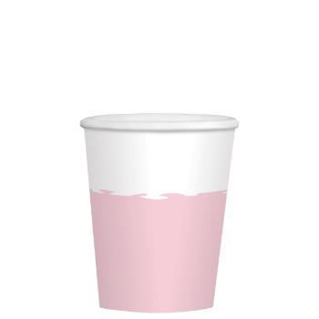 Amscan Papierové poháre ružovo-biele 8 ks 250 ml