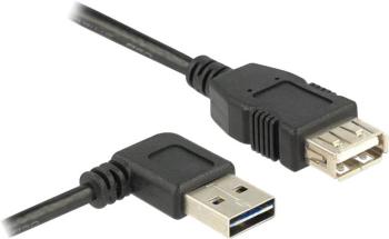 USB 2.0 predlžovací kábel sklonený byt [1x USB 2.0 zástrčka A - 1x USB 2.0 zásuvka A] 1.00 m čierna obojstranne zapojite