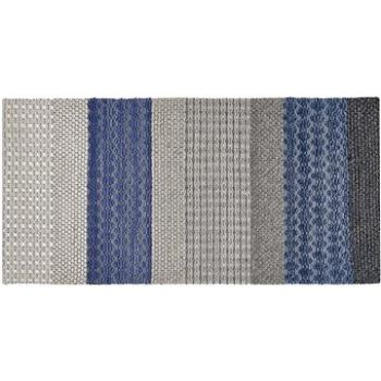 Koberec vlnený 80 × 150 cm pruhovaný vzor modrý/sivý AKKAYA, 317233 (beliani_317233)