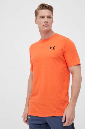 Tričko Under Armour pánsky, oranžová farba, jednofarebný