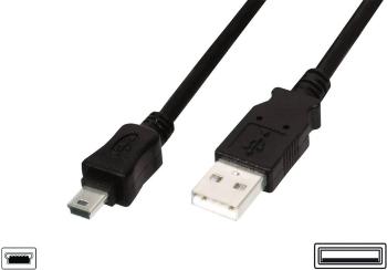 Digitus #####USB-Kabel USB 2.0 #####USB-A Stecker, #####USB-Mini-B Stecker 3.00 m čierna guľatý, dvojžilový tienený